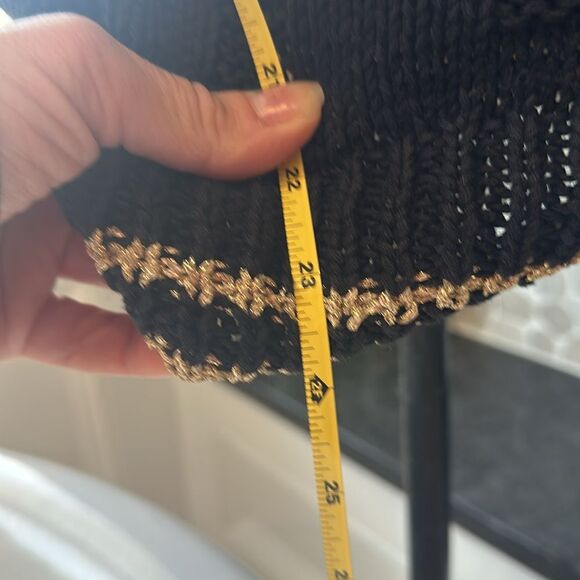 Vintage Bechamel Black collared Christmas sweater size medium  - Picture 8 of 9